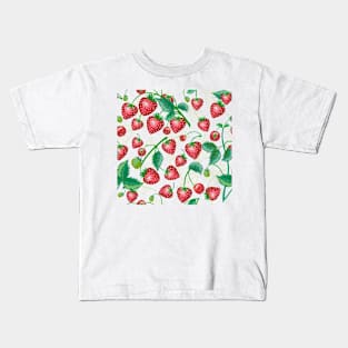 Strawberry vector repeat pattern Kids T-Shirt